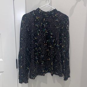 EUC The Art Class Brand Floral Flower Print Blouse Shirt Size XL X-Large 14 16